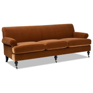 Jennifer Taylor Home Alana Stationary Sofa in Burnt Orange Velvet, , large
