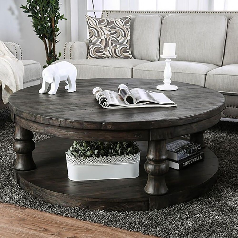 Furniture of America Saucedo Coffee Table in Antique Gray, , large