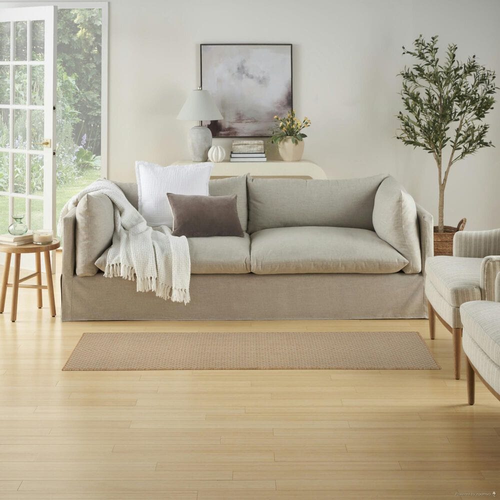 Nourison Courtyard Natural 2&#39; x 6&#39; Indoor/Outdoor Runner, , large