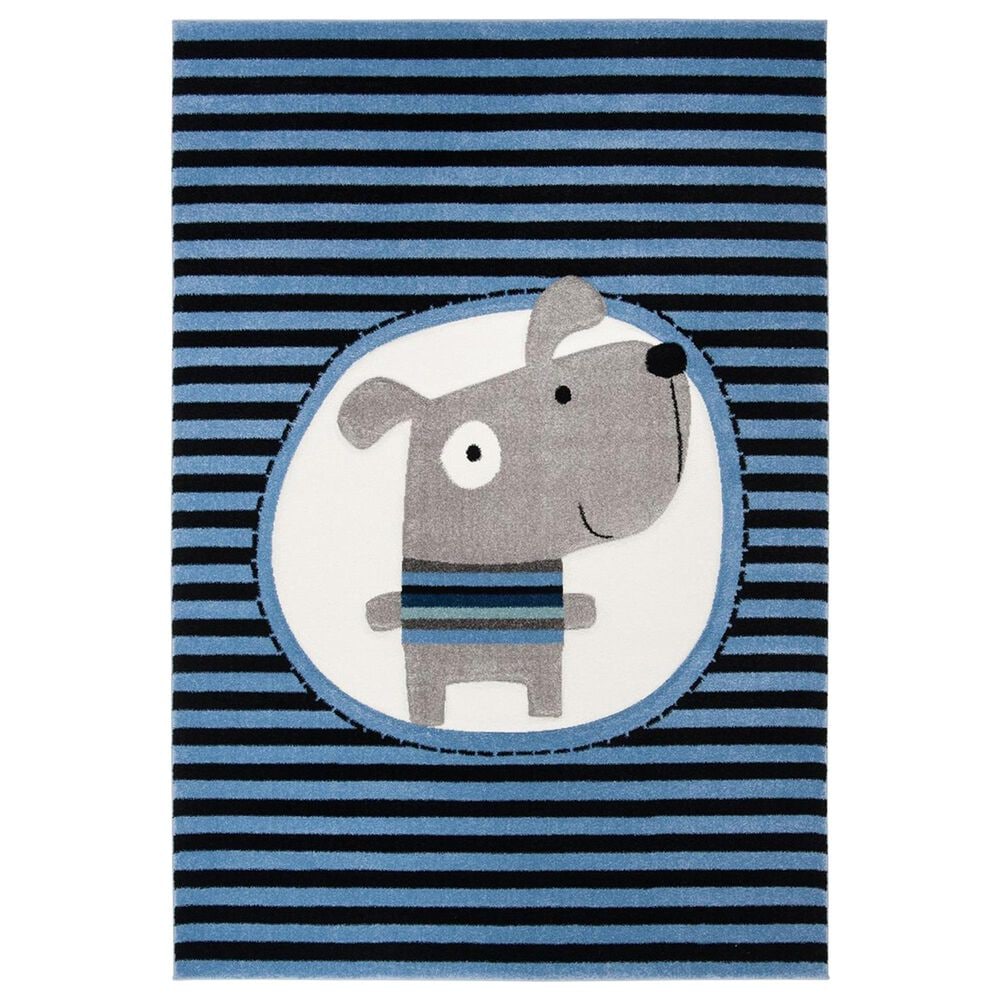 Safavieh Carousel Animals 6"7" x 9" Navy and Ivory Kids Area Rug, , large
