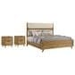 Pacific Landing Bennett King Bed with Two Nightstands in Light Oak, , large