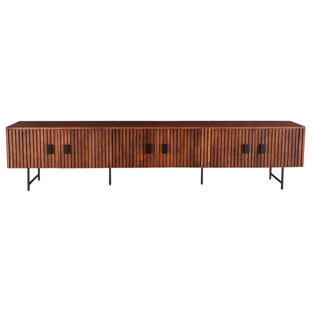 Home Trends &amp; Design Verbania 98" Media Cabinet in Pecan Brown, , large