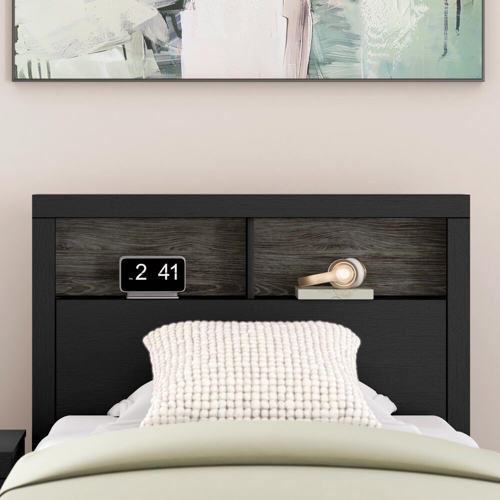 Ashley Broachmyn Twin Bookcase Bed in Black and Gray, , large