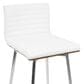 Lumisource Mason Swivel Counter Stool with White Cushion in Stainless Steel and Walnut (Set of 2), , large