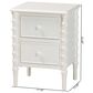 Baxton Studio Malinda 2-Drawer End Table with Spindle Legs in White, , large