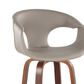 LumiSource Curva 30" Swivel Barstool with Light Grey Upholstery in Walnut and Black (Set of 2), , large