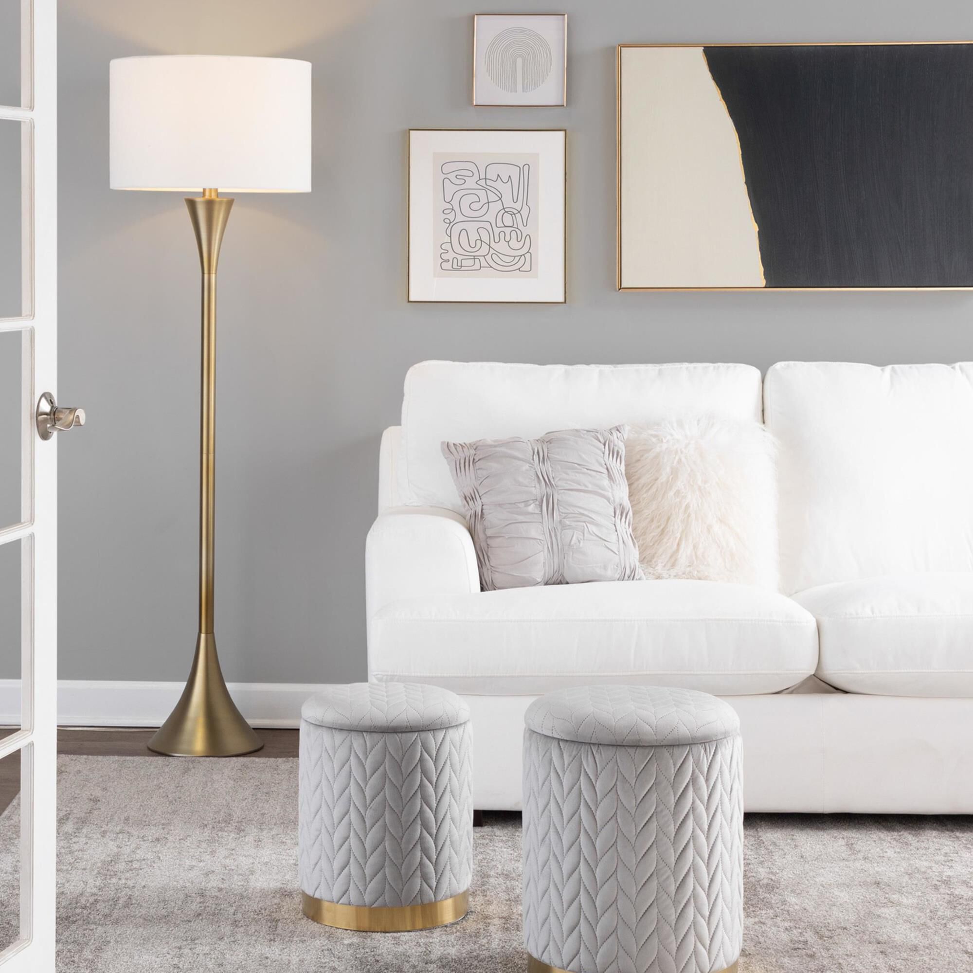 Grandview Gallery Lenuxe 65 Metal Floor Lamp in Gold