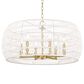 Golden Lighting Ellie 6-Light Chandelier with Bleached White Raphia Rope Shade in Modern Brushed Gold, , large