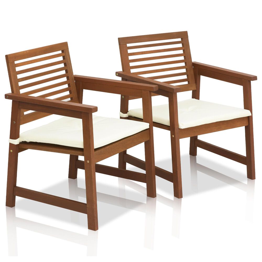 HOMLUX Patio Armchair with Cushion in Natural (Set of 2), , large
