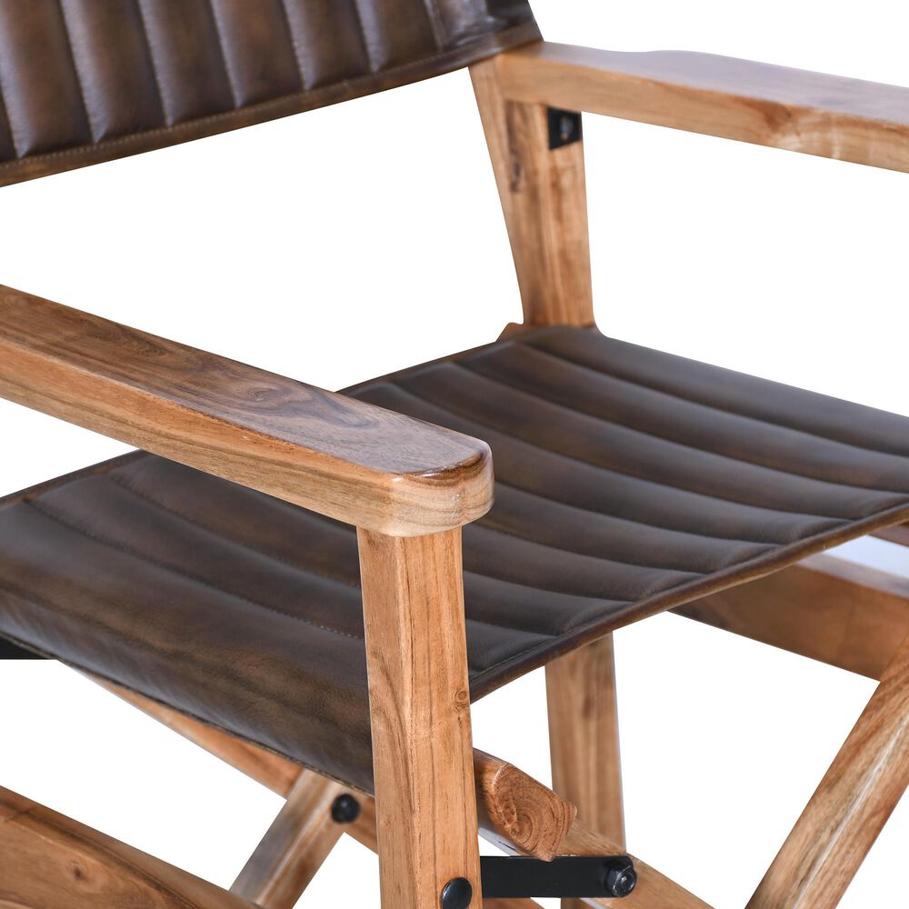Home Trends &amp; Design Solid Oak Folding Counter Stool in Antique Whiskey, , large