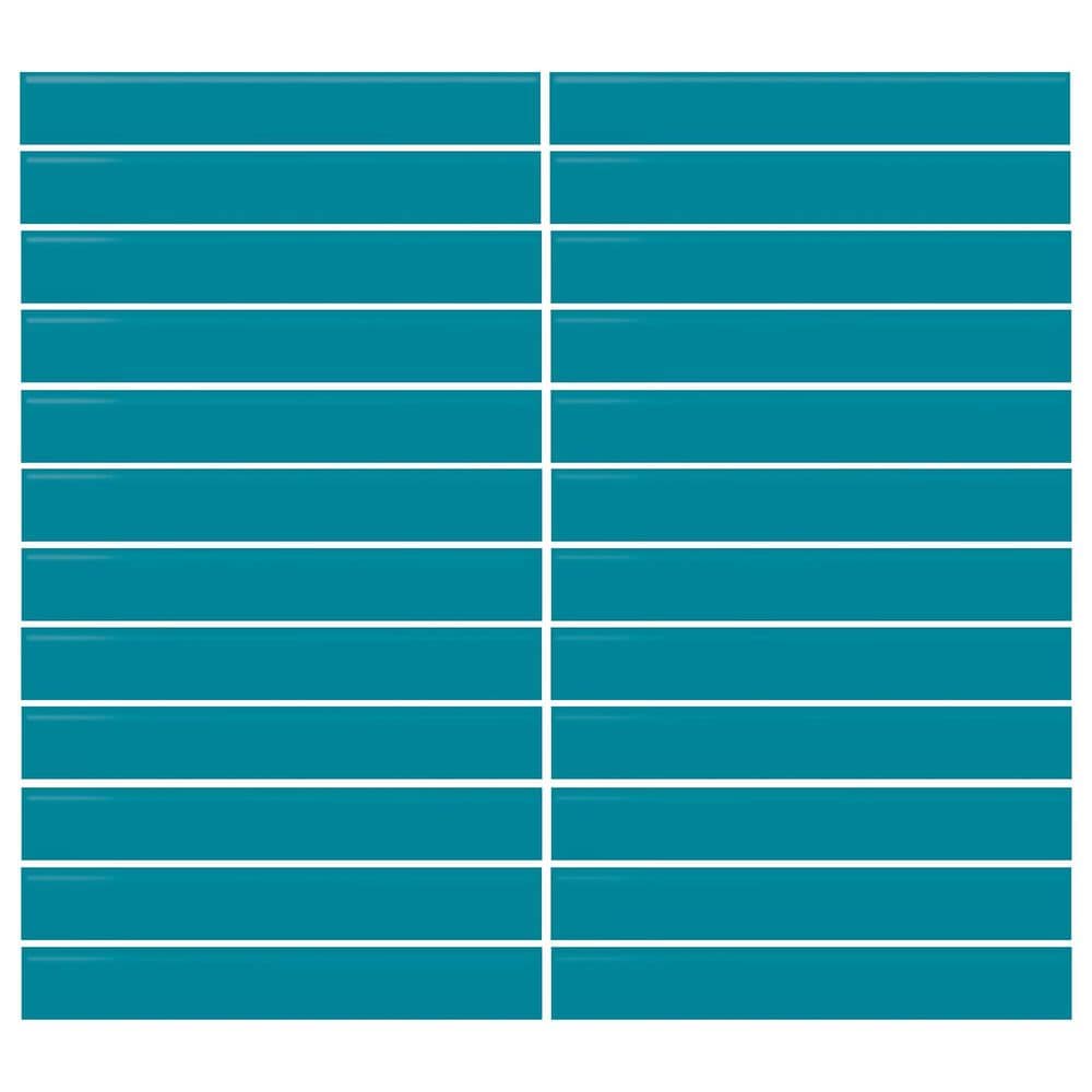 Dal-Tile Color Wheel Ocean Blue 12" x 10" Ceramic Mosaic Sheet, , large