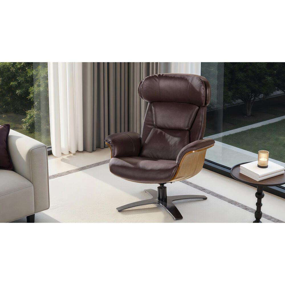Jennifer Taylor Home Jovan Manual Recliner Lounge Chair in Cacao Espresso Brown, , large