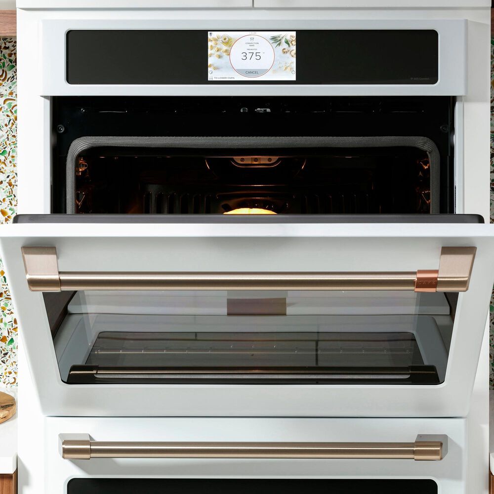 Cafe 2-Piece Kitchen Package with Matte White 30" Smart Built-In Convection Double Wall Oven and Black 30" Touch Control Induction Cooktop, , large