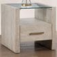 Steve Silver Garland End Table in Washed Parchment and Clear, , large