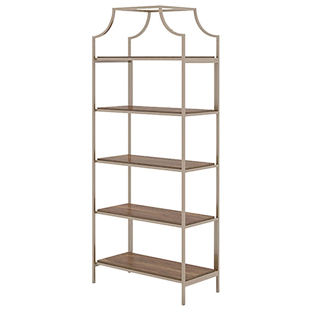 Sauder International Lux Bookcase in Sindoori Mango and Satin Gold, , large