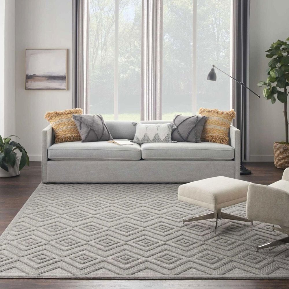 Nourison Versatile 9&#39; x 12&#39; Silver Grey Indoor/Outdoor Area Rug, , large