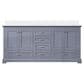 Lexora Home Dukes 72" Double Bathroom Vanity in Dark Grey with 2 cm White Cultured Marble Top and Rectangular Sinks, , large