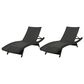 Hearth and Haven Salem PE Wicker Chaise Lounge in Grey (Set of 2), , large