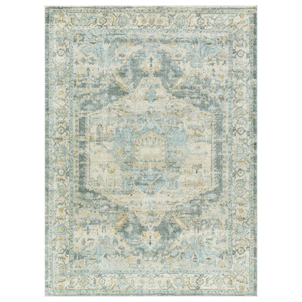 Surya Avellino 10" x 14" Light Beige, Gray, Pale Blue, Deep Teal, Tan, Denim and Light Olive Area Rug, , large