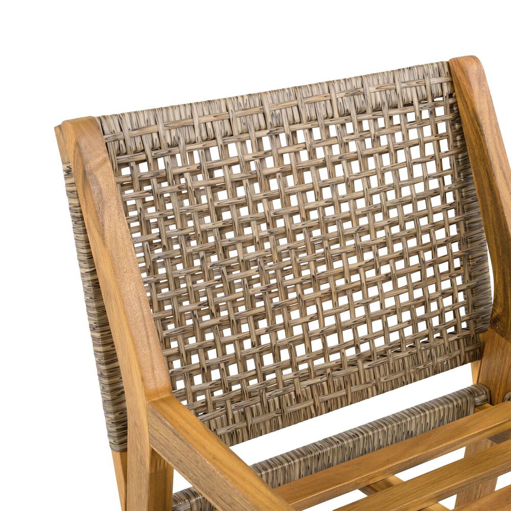 Hearth and Haven 7-Piece Outdoor Rectangular Dining Set with Cream Cushion in Teak, , large