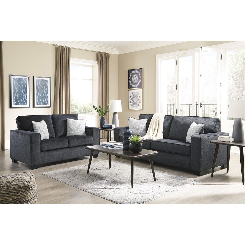 Ashley Altari Stationary Sofa and Loveseat Set in Slate, , large