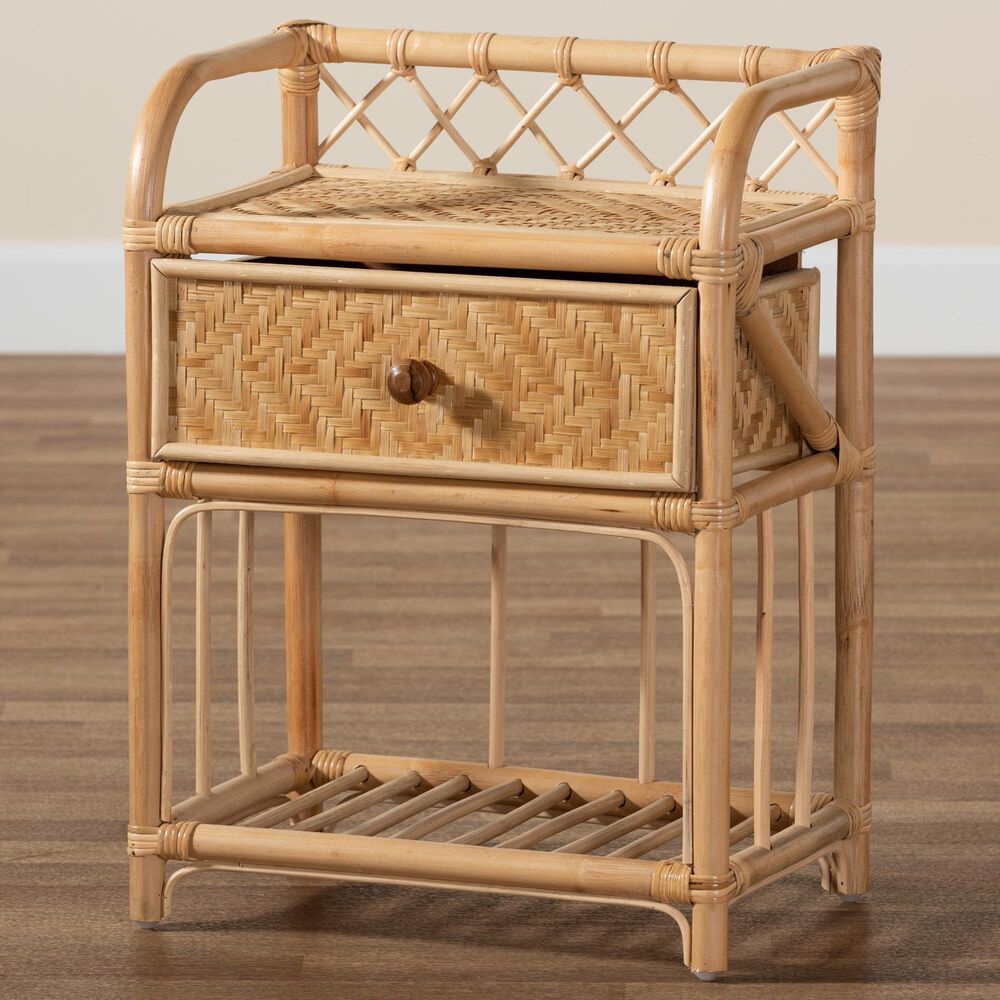 Baxton Studio Kobie 1-Drawer Nightstand in Natural Brown, , large