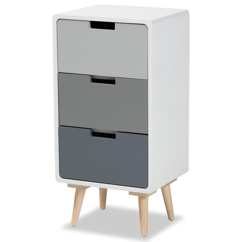 Baxton Studio Bairn 3-Drawer Storage Chest in Multicolor and Brown, , large