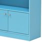 HOMLUX 4-Tier Bookshelf with 2-Door Storage Cabinet in Light Blue, , large