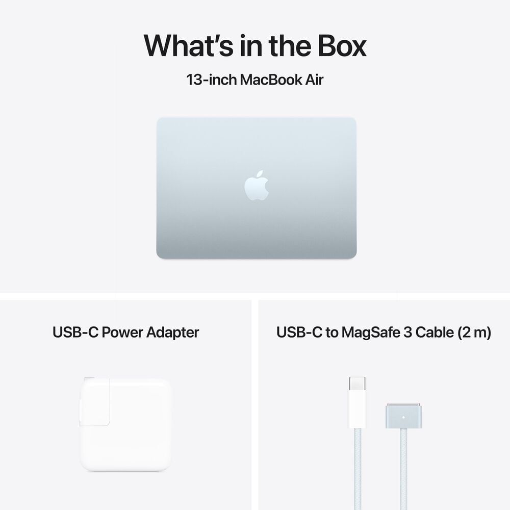 Apple MacBook Air 13-inch Laptop M4 chip - 10 Core CPU - 10 Core GPU - 16GB Memory - 512GB SSD - Sky Blue &#40;Latest Model&#41;, , large