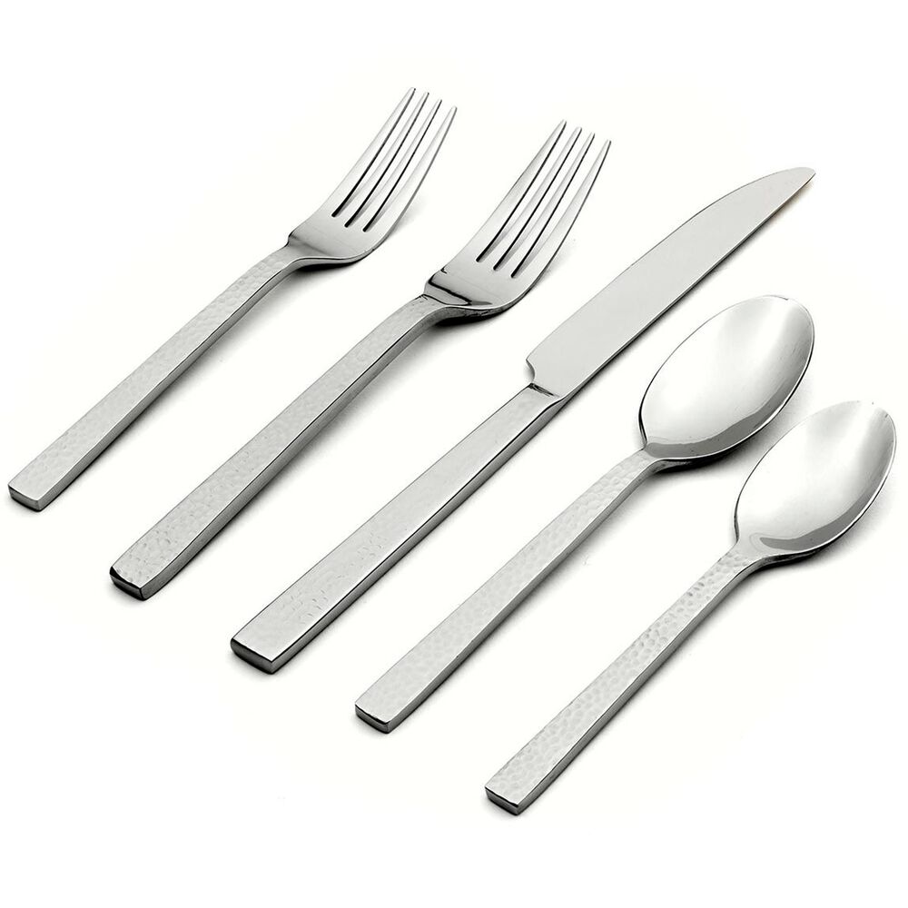 Oneida Chefs Table Hammered 45 Piece Everyday Flatware Set, Service for 8 , , large