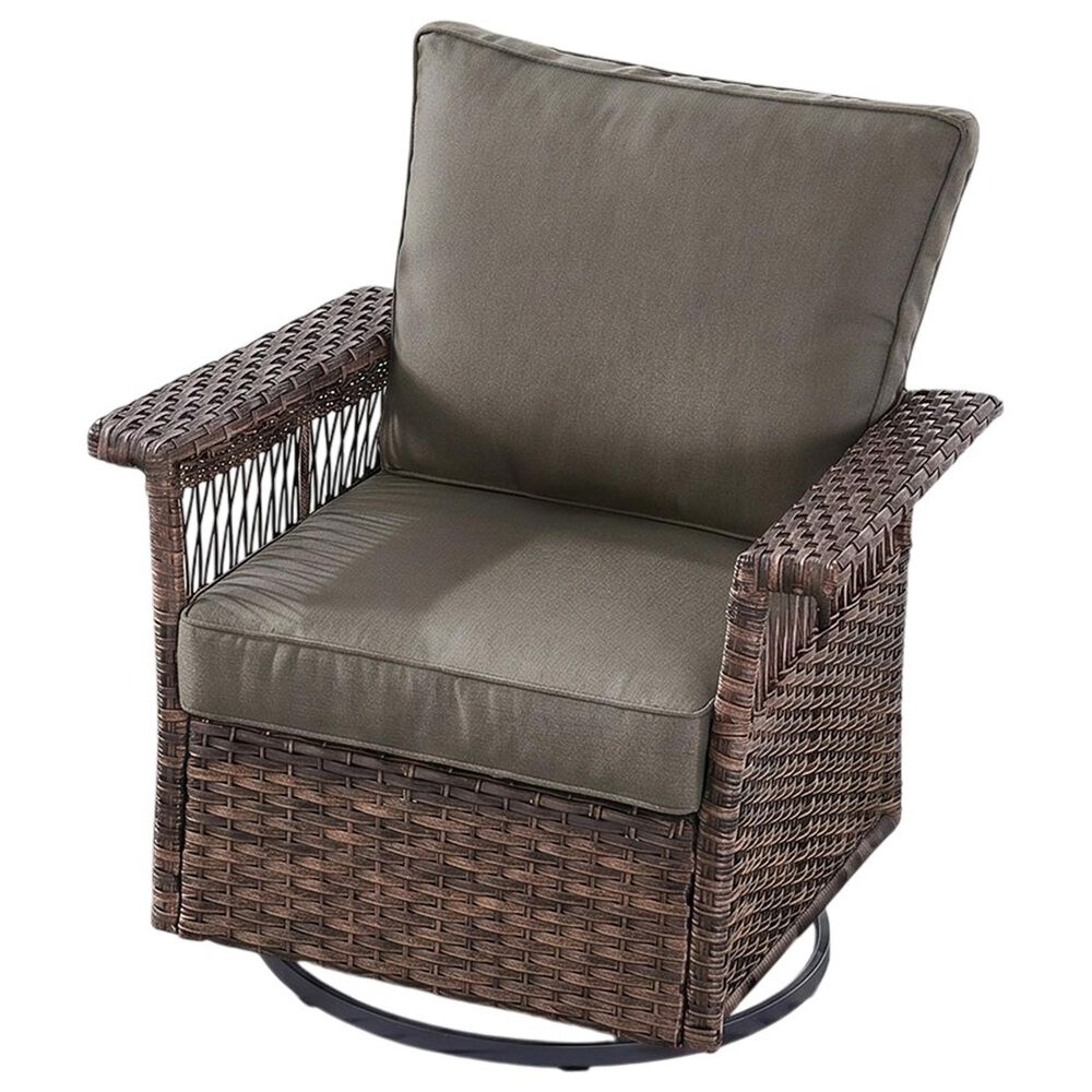 Sunwell Garden 5-Piece Patio Conversation Set with Swivel Chairs in Gray, , large