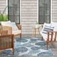 Nourison Garden Oasis Floral Blue 4" x 6" Indoor/Outdoor Area Rug, , large