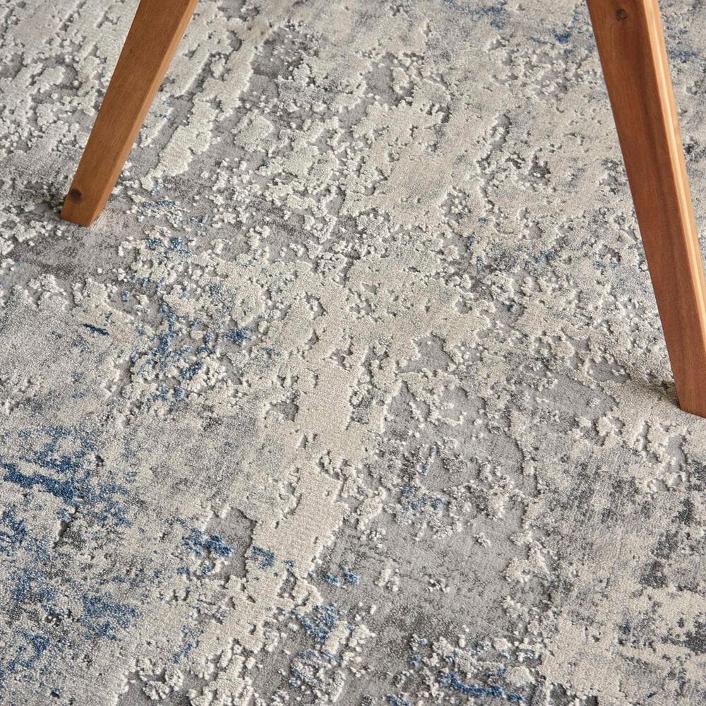 Nourison Rustic Textures Ivory, Grey and Blue 3'11" x 5'11" Area Rug, , large