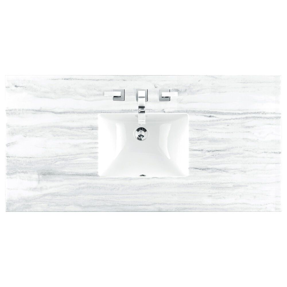 James Martin Vanities Myrrin 48&quot; Vanity in Carbon Oak with 3 cm Arctic Fall Solid Surface Top, , large