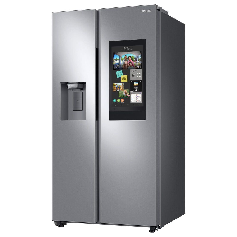 Samsung 26.7 Cu. Ft. Large Capacity Side by Side Refrigerator with Touch Screen Family Hub in Stainless Steel, , large