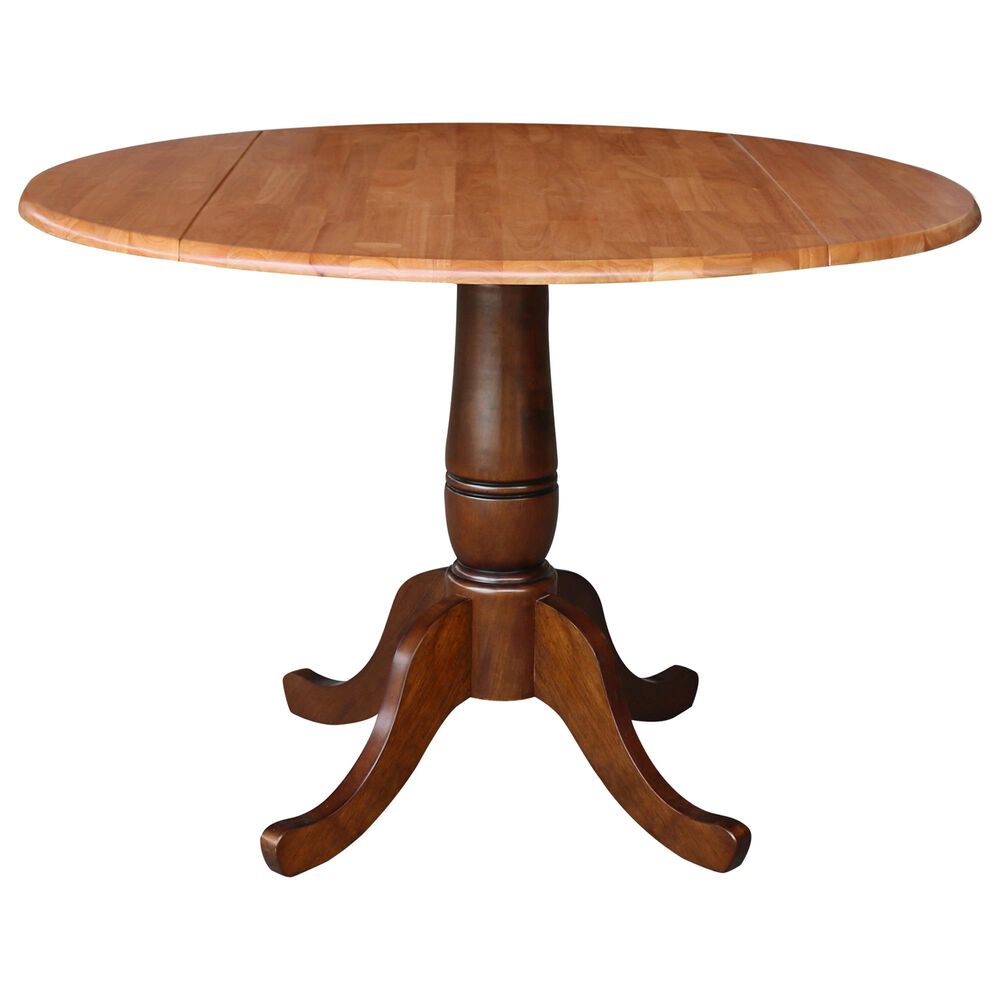 International Concepts 42" Modern Farmhouse Drop Leaf Dining Table in Cinnamon/Espresso/Dark Wood - Table Only , , large