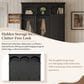 HOMLUX 5-Hook Hall Tree with 3 Hidden Storage in Black and Walnut, , large