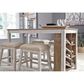 Ashley Skempton Upholstered Counter Stool in Distressed White and Light Brown, , large