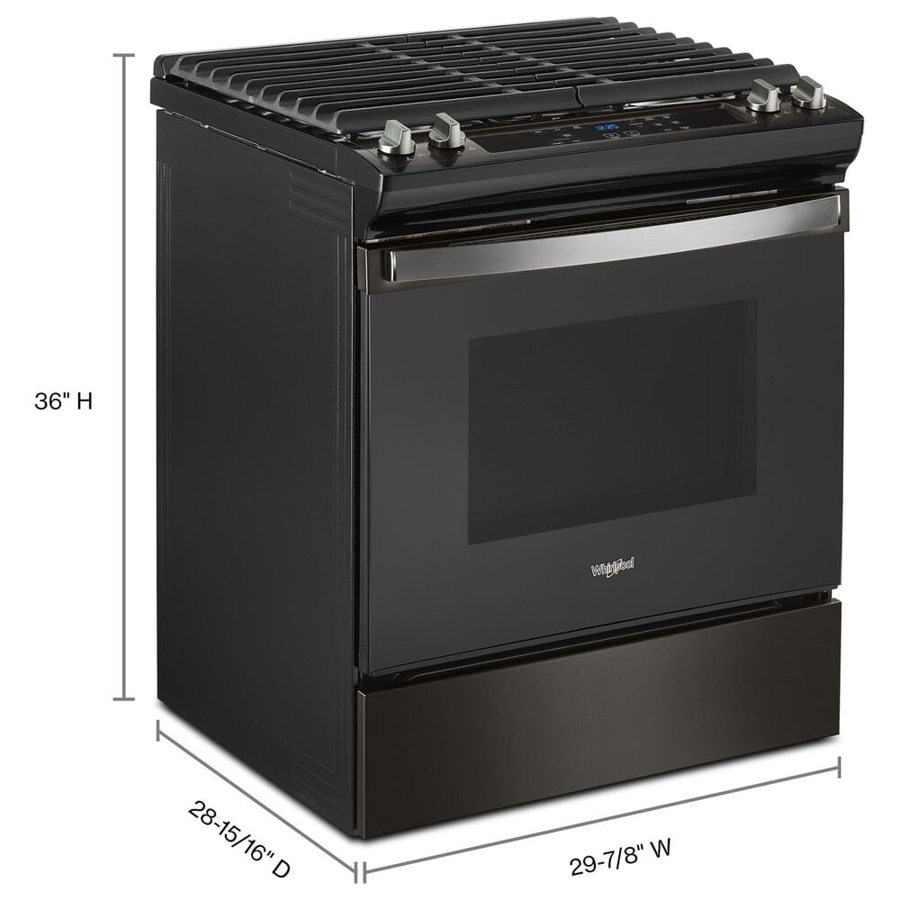 Whirlpool 5 Cu. Ft. Gas Range with Frozen Bake in Fingerprint Resistant Black Stainless Steel, , large