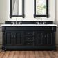 James Martin Vanities Brookfield 72" Double Bathroom Vanity in Antique Black with 3 cm Carrara White Marble Top and Rectangle Sink, , large
