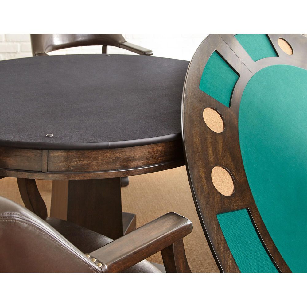 STEVE SILVER Rudy 5-Piece Round Game Table Set in Medium Walnut, , large