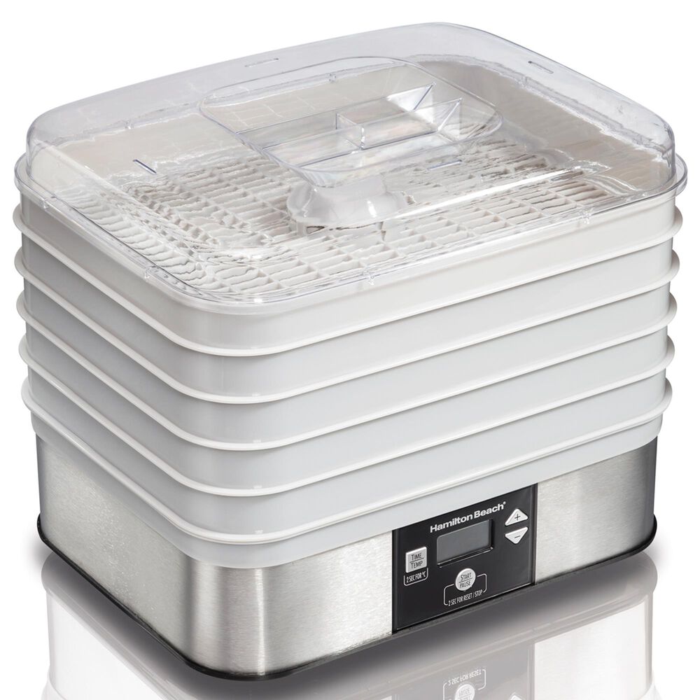 Hamilton Beach 5-Tray Food Dehydrator in Silver and White