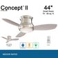 Minka-Aire Concept II 44" Flush Mount Ceiling Fan with LED Light in Brushed Nickel, , large