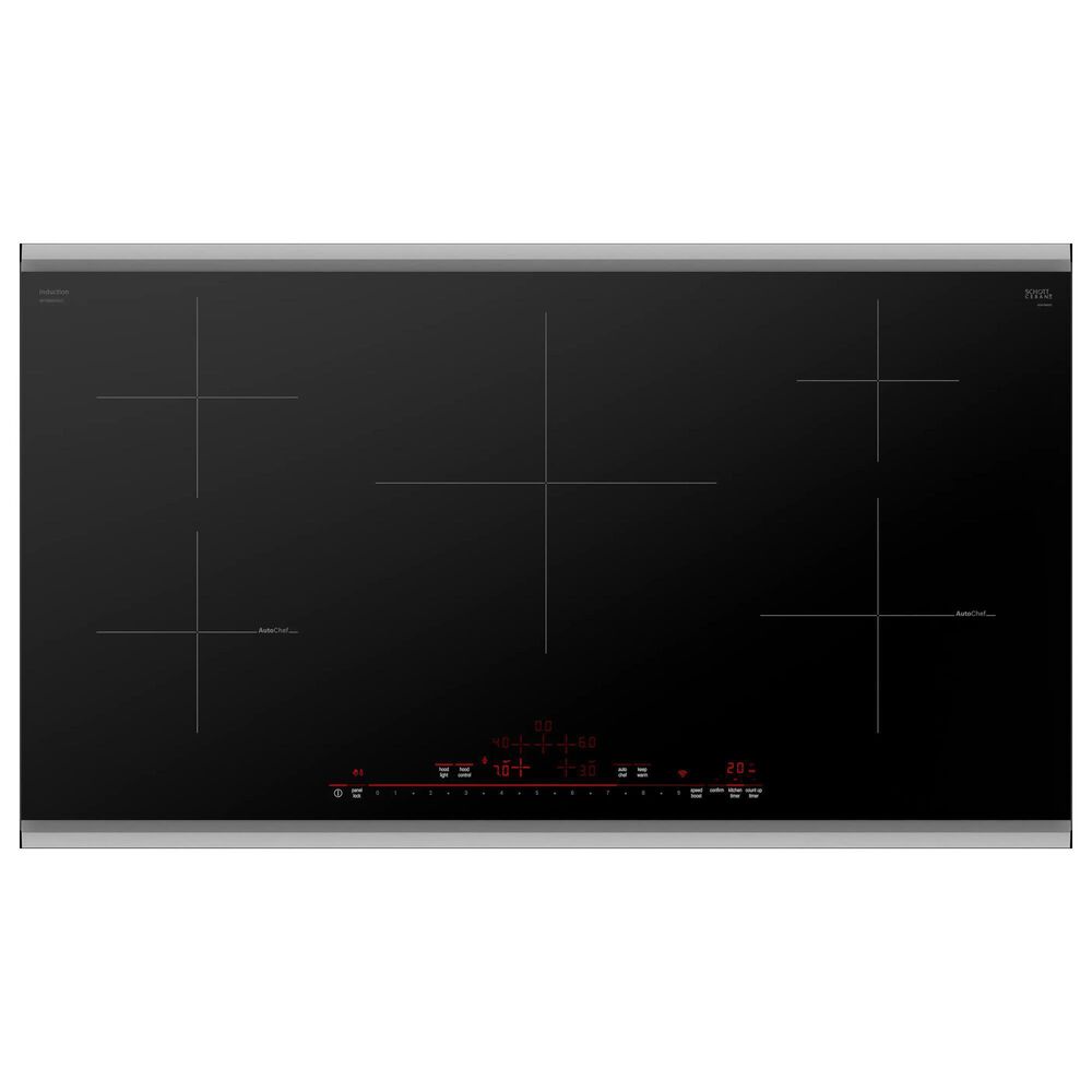 Bosch 36&quot; Induction Cooktop, 800 Series, Black, Stainless Steel Frame, Home Connect, , large