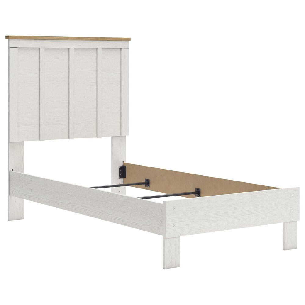 Ashley Linnocreek 3-Piece Twin Bedroom Set in White and Warm Brown, , large