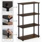 HOMLUX Turn-N-Tube 4-Tier Multipurpose Shelf Display Rack in Walnut and Brown, , large
