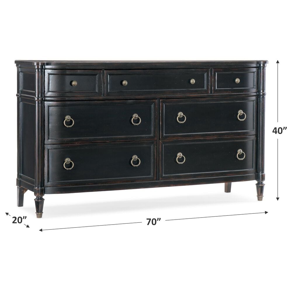 Hooker Furniture Charleston 7-Drawer Dresser in Black Cherry, , large