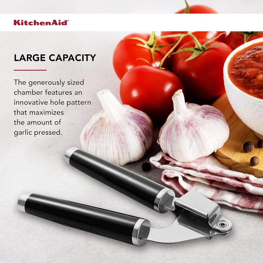 KitchenAid Garlic Press in Black and Stainless Steel, , large