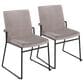 LumiSource Dutchess Side Chair with Silver Velvet Cushion in Black (Set of 2), , large
