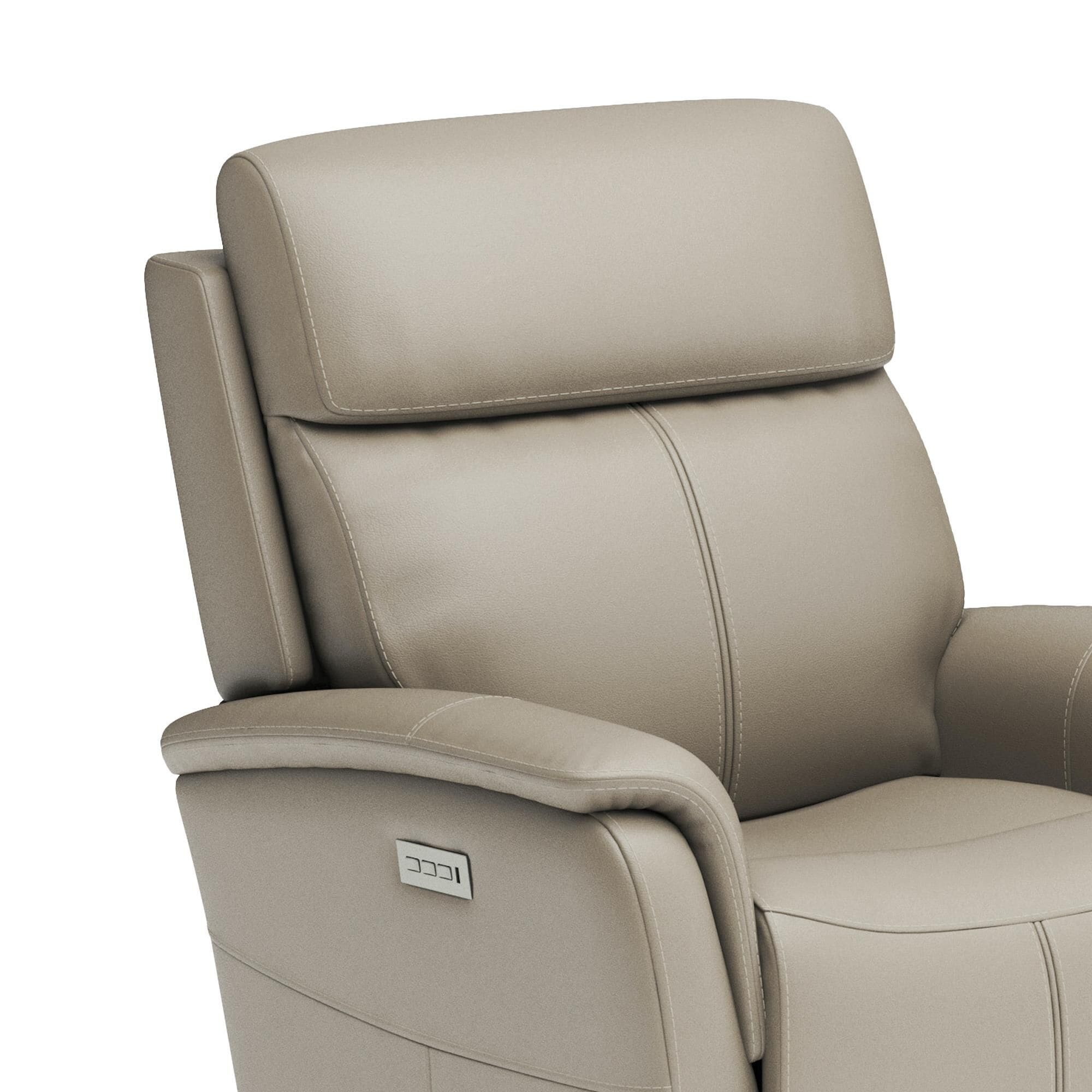 Flexsteel View Swivel Power Recliner with Headrest and Lumbar in Dove NFM